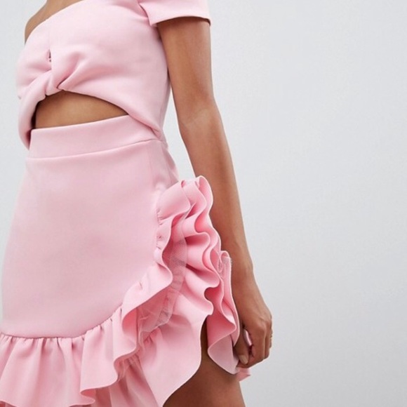 ASOS Petite Bardot Dress with Frill Hem - Picture 4 of 8